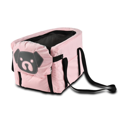 Pink Pet Car Booster Seat for Small Dogs & Cats - Safe Travel Carrier Bed - Image 3