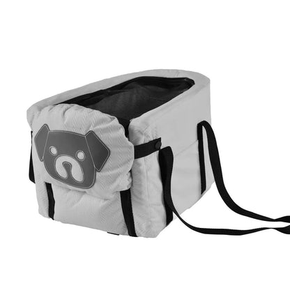Grey Pet Car Booster Seat for Small Dogs & Cats - Safe Travel Carrier Bed - Image 3