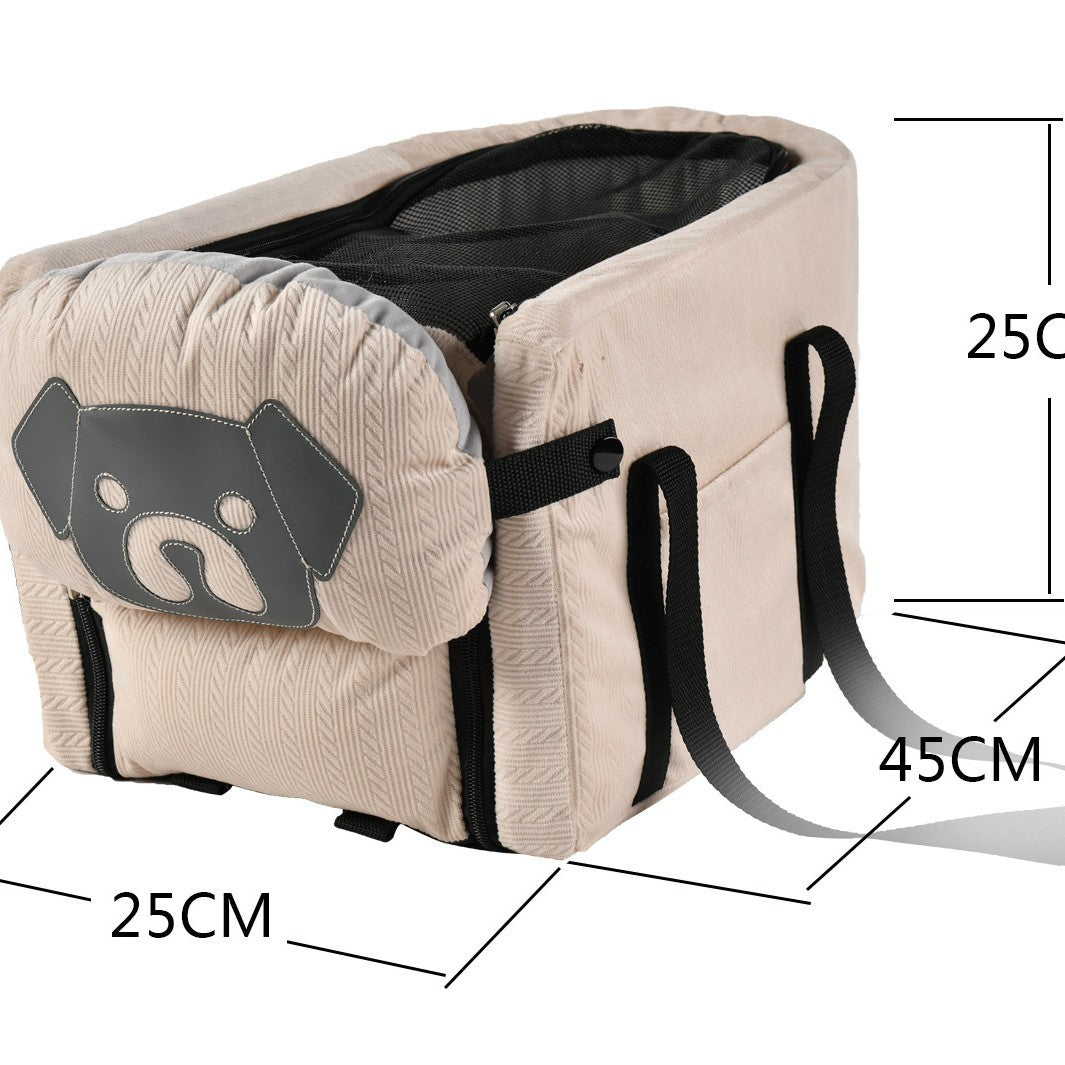 Black Pet Car Booster Seat for Small Dogs & Cats - Safe Travel Carrier Bed - Image 2