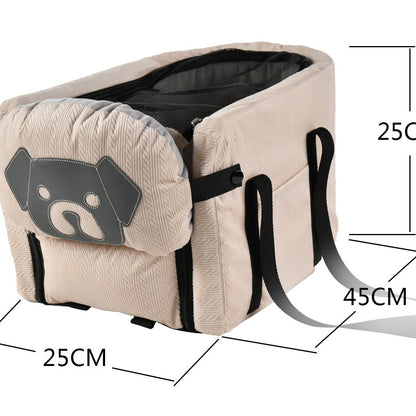 Black Pet Car Booster Seat for Small Dogs & Cats - Safe Travel Carrier Bed - Image 2