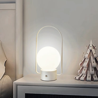 White Portable Rechargeable LED Lantern Lamp - Touch Control 3-Color Dimmable Desk Light