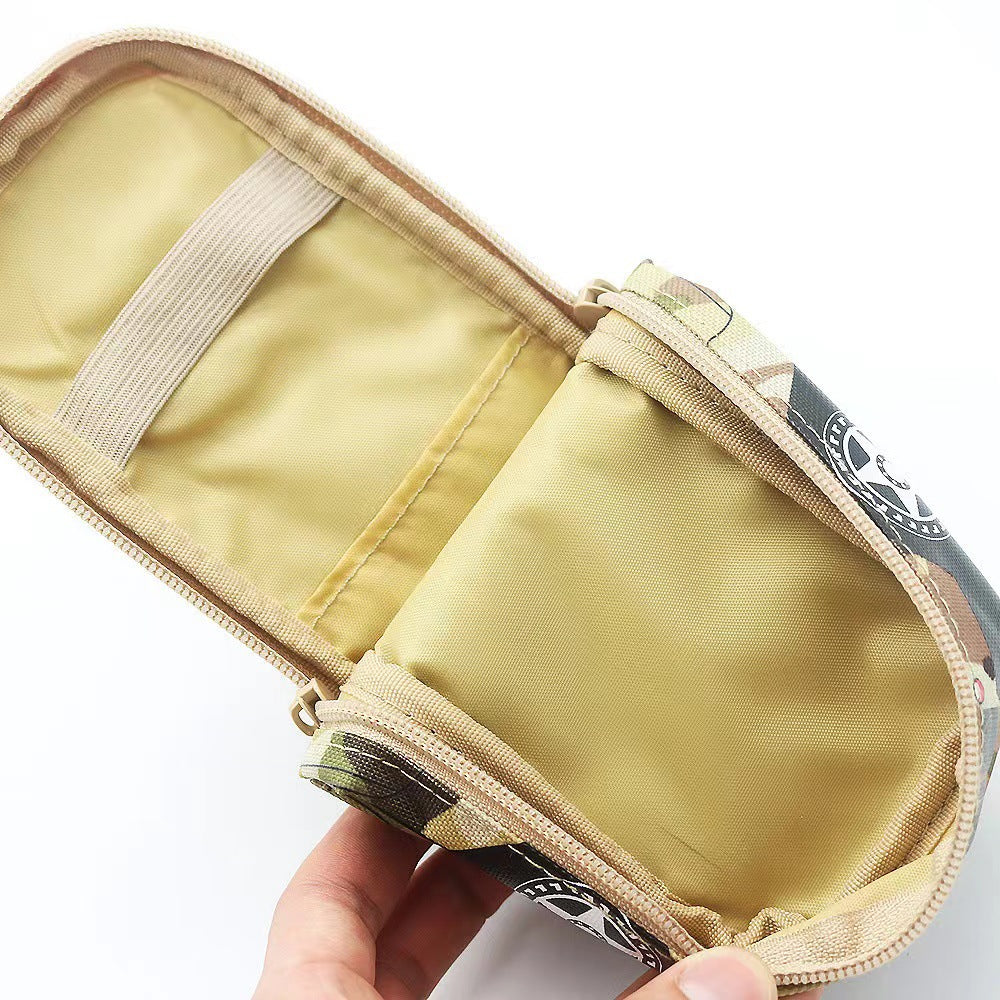 Camouflage Car Shaped Pencil Case - Large Capacity Stationery Organizer Pouch (Desert camouflage) - Image 2