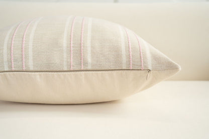 Textured Vertical Striped Pillowcases - Scandinavian Home Decor Accents (Pink Stripes Pair - 45x45cm) - Image 3