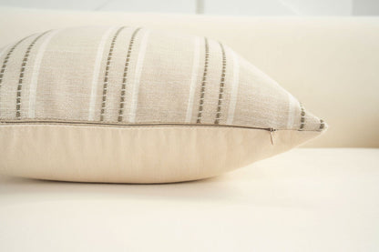 Textured Vertical Striped Pillowcases - Scandinavian Home Decor Accents (Green Stripes Pair - 45x45cm) - Image 2