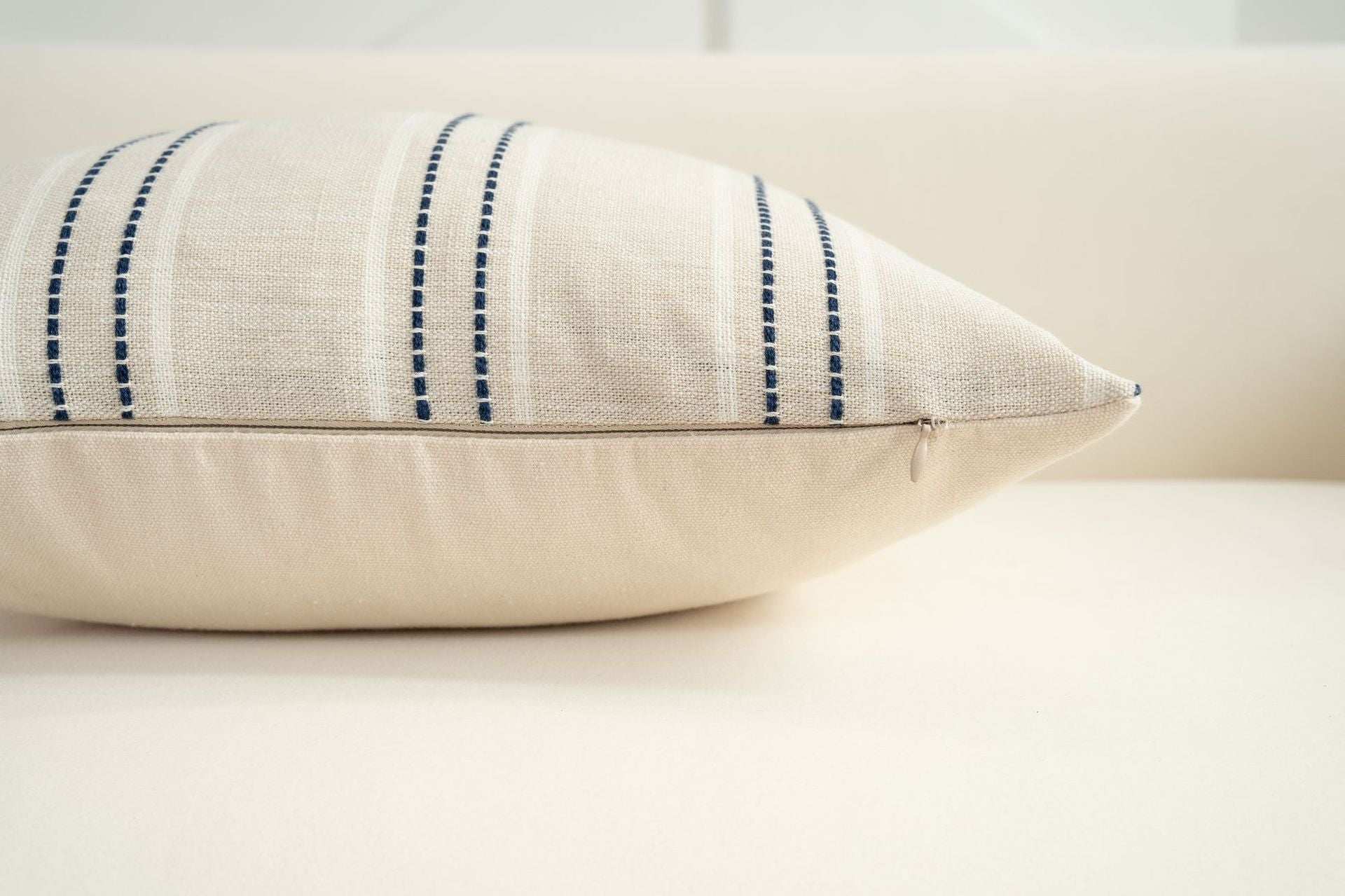Textured Vertical Striped Pillowcases - Scandinavian Home Decor Accents (Blue Stripes Pair - 45x45cm) - Image 2