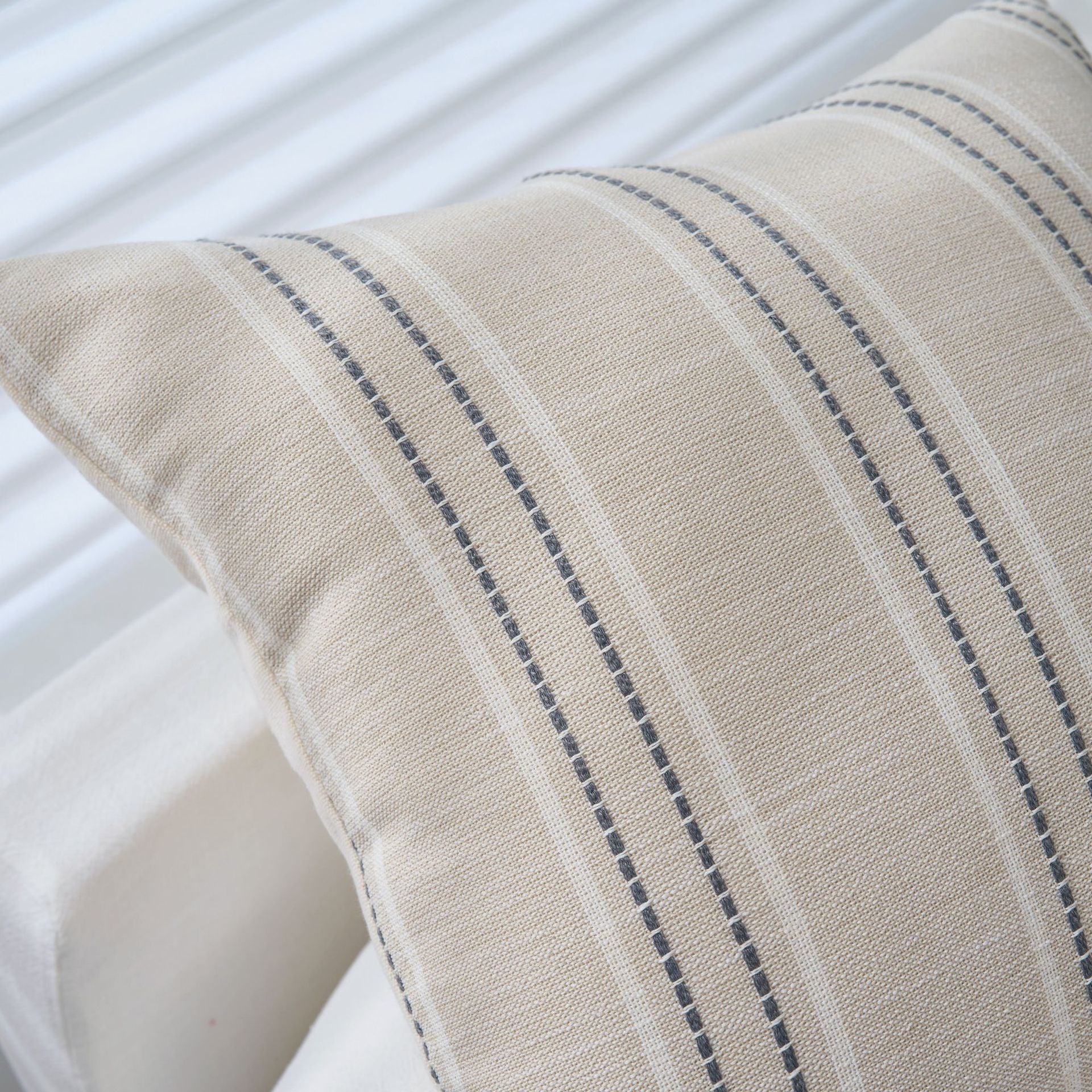 Textured Vertical Striped Pillowcases - Scandinavian Home Decor Accents (Grey Stripes Pair - 45x45cm) - Image 2