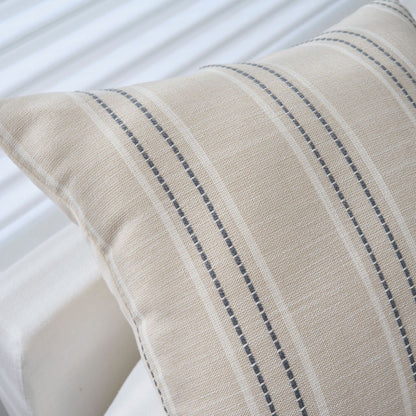 Textured Vertical Striped Pillowcases - Scandinavian Home Decor Accents (Grey Stripes Pair - 45x45cm) - Image 2