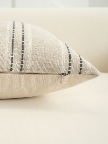 Textured Vertical Striped Pillowcases - Scandinavian Home Decor Accents (Grey Stripes Pair - 45x45cm) - Image 4