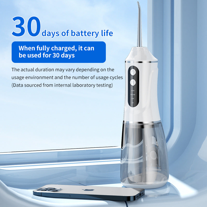 Portable Electric Oral Irrigator with 4 Nozzles 3 Pressure Modes - Pink - Image 7