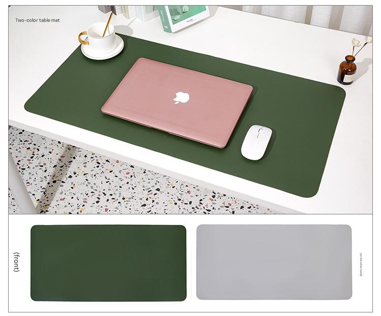 2 PCS Dark green/gray Extra-Large Leather Table Mat for Study & Work - Pad for Students & Office Use (60x30cm) - Image 2