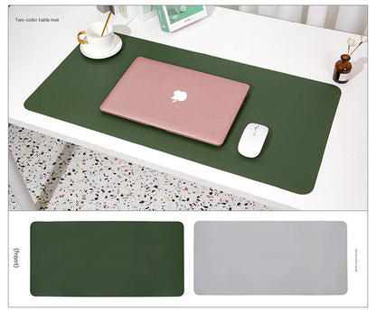 2 PCS Dark green/gray Extra-Large Leather Table Mat for Study & Work - Pad for Students & Office Use (60x30cm) - Image 2