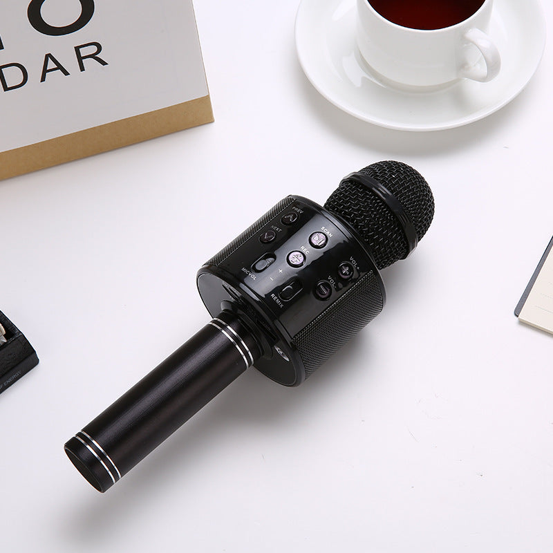 Black Bluetooth 5.0 Karaoke Microphone for Family Entertainment