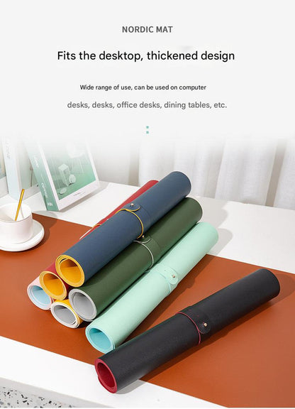 Dark green/gray Extra-Large Leather Table Mat for Study & Work - Pad for Students & Office Use (100x50cm) - Image 3