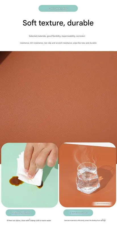 Dark green/gray Extra-Large Leather Table Mat for Study & Work - Pad for Students & Office Use (100x50cm) - Image 4