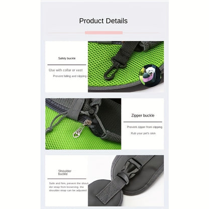 Black Portable Oxford Fabric Pet Carrier for Cats and Puppies (Size L) - Image 2