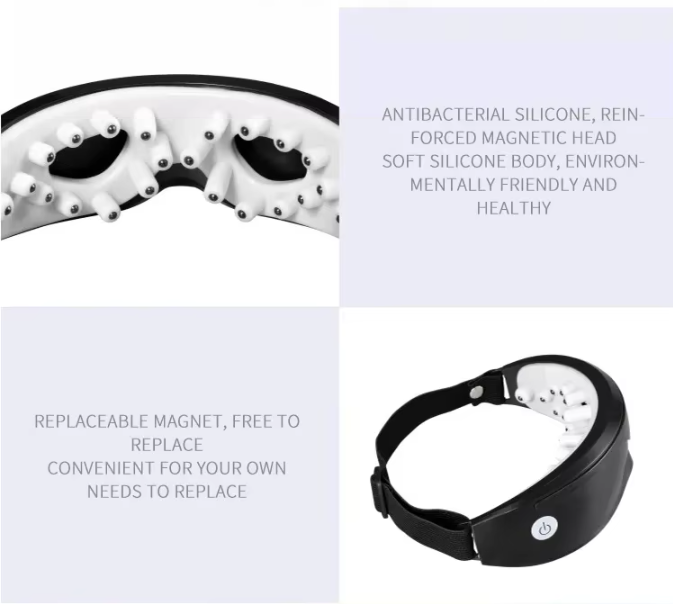 White Touch-Control Rechargeable Heated  Eye Massager for Daily Use - Image 5