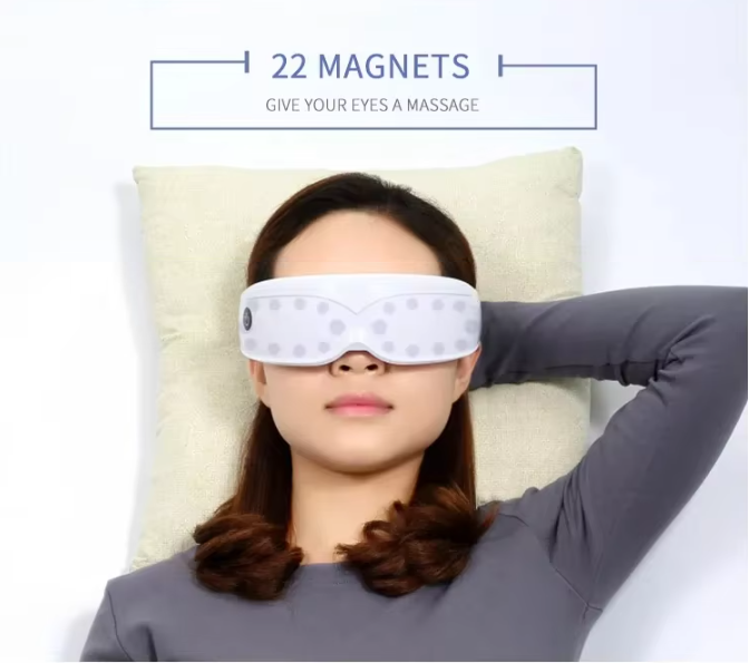White Touch-Control Rechargeable Heated  Eye Massager for Daily Use - Image 8