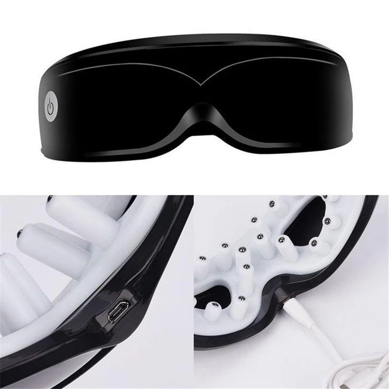 Black Touch-Control Rechargeable Heated  Eye Massager for Daily Use - Image 3
