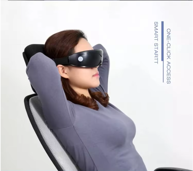 Black Touch-Control Rechargeable Heated  Eye Massager for Daily Use - Image 6