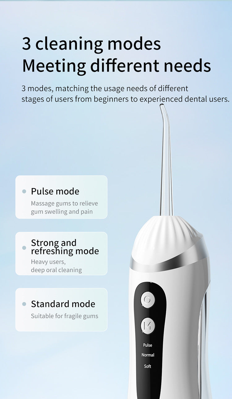 Black Portable Ultrasonic Oral Irrigator with 3 Cleaning Modes Smart Teeth Cleaning Machine - Image 2