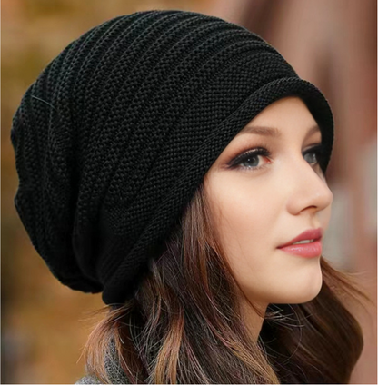 Black Warm & Stylish Women's Knitted Beanie Hats (3-Pack) - Perfect for Cold Weather Comfort - Image 2