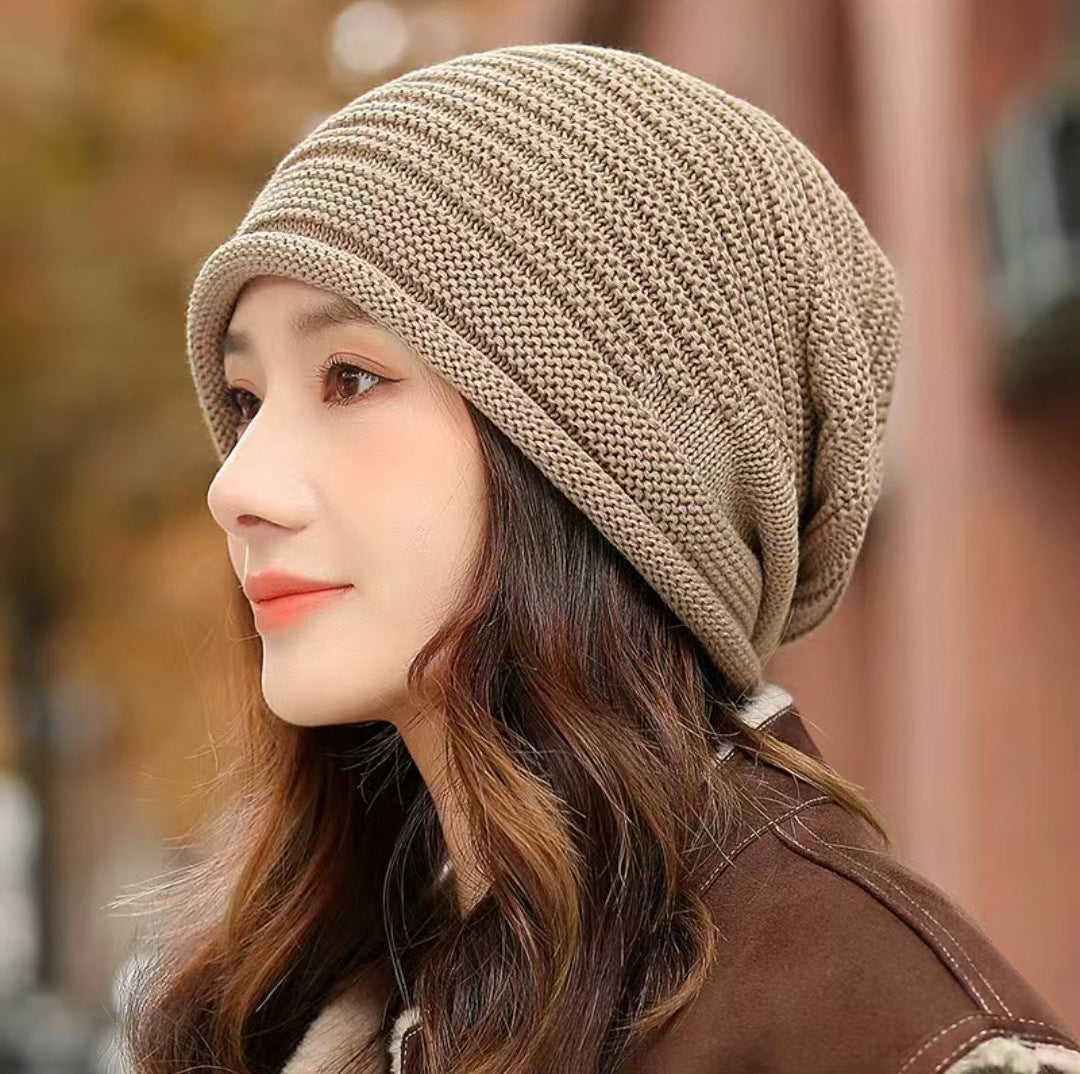 Khaki Warm & Stylish Women's Knitted Beanie Hats (3-Pack) - Perfect for Cold Weather Comfort - Image 2
