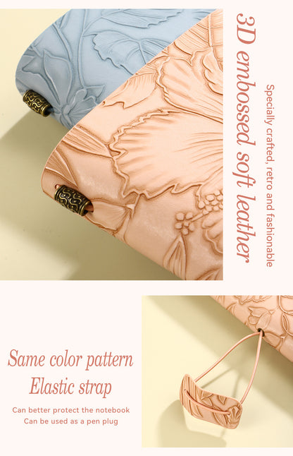 Pink 2-Pack Vintage Floral Embossed PU Leather Journals - 192 Pages Each - Image 3