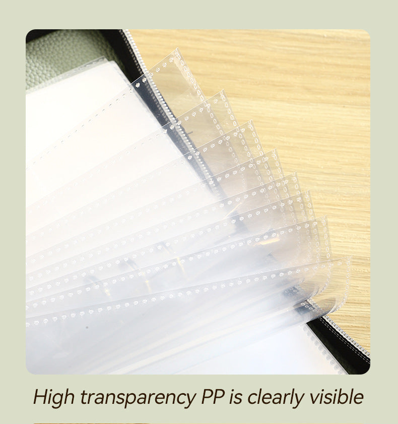 Gray PU Leather Zippered Photo Album - Holds 240 3 Prints" - Image 5