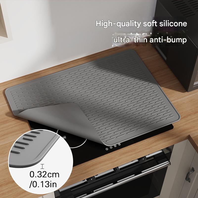 Black Extra Large Silicone Countertop Protector & Dish Drying Mat - Dishwasher Safe (71x50cm) - Image 4