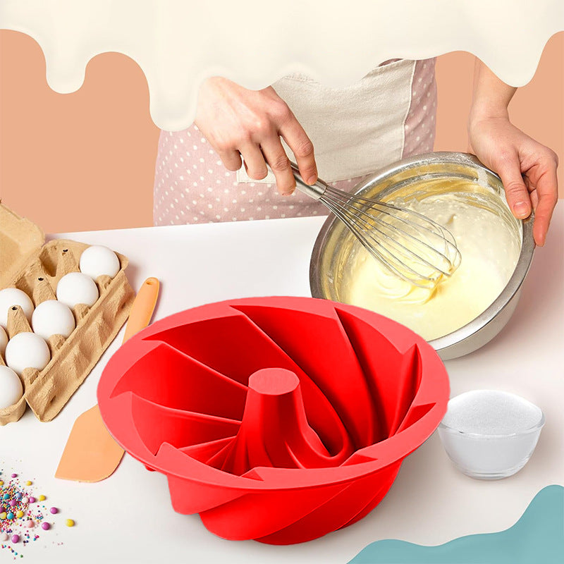 Pink Non-Stick Silicone Cyclone Cake Pan Set (10 Molds) - Perfect for Desserts - Image 5