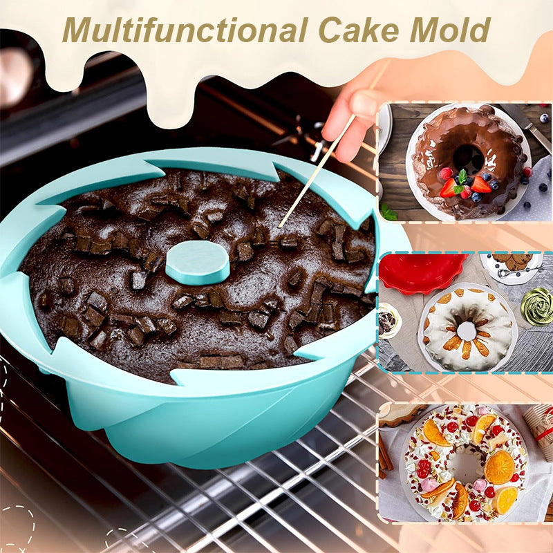 Pink Non-Stick Silicone Cyclone Cake Pan Set (10 Molds) - Perfect for Desserts - Image 8