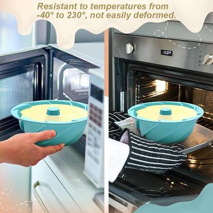 Green Non-Stick Silicone Cyclone Cake Pan Set (10 Molds) - Perfect for Desserts - Image 7