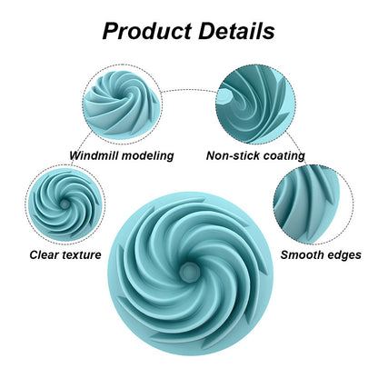 Red Non-Stick Silicone Cyclone Cake Pan Set (10 Molds) - Perfect for Desserts - Image 4