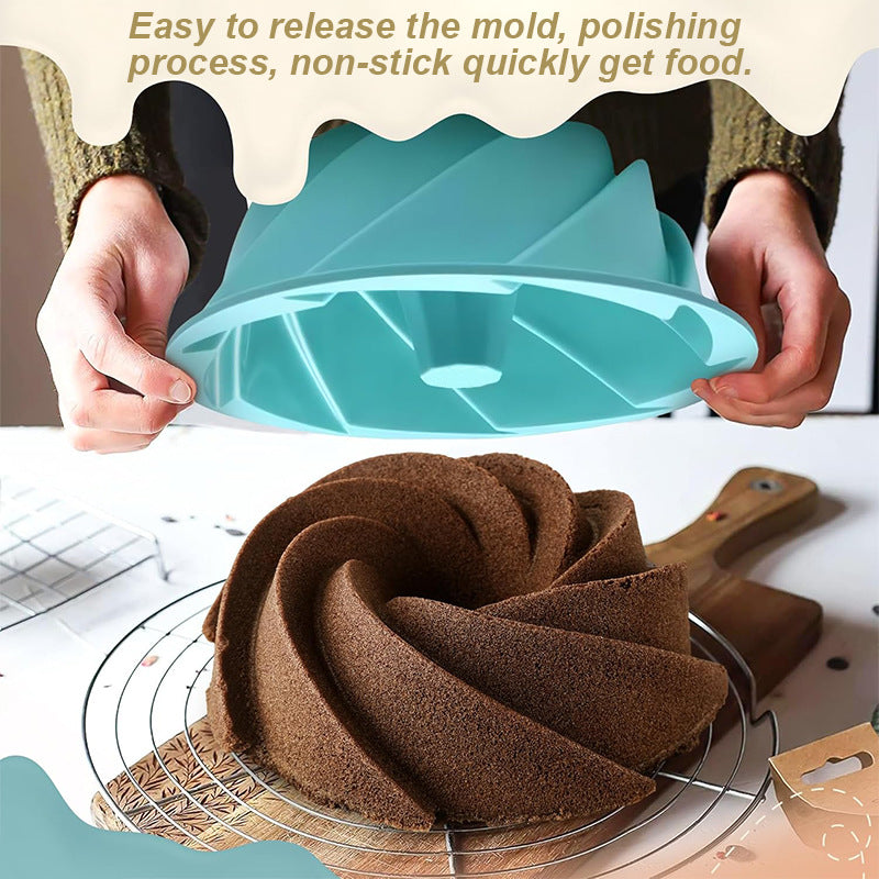 Red Non-Stick Silicone Cyclone Cake Pan Set (10 Molds) - Perfect for Desserts - Image 6