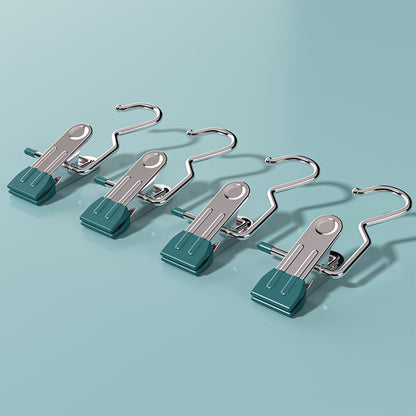 Dark green Stainless Steel Hanging Clips (35 PCS) - Strong Grip for Pants, Hats, Socks, Laundry