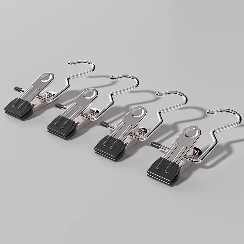 Black Stainless Steel Hanging Clips (35 PCS) - Strong Grip for Pants, Hats, Socks, Laundry