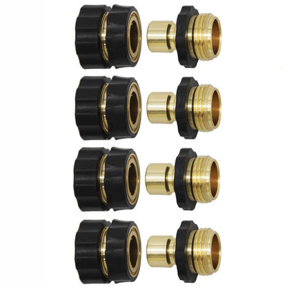 American Standard 3/4 Inch Brass Quick Connect Garden Hose Adapter (4 Male & 4 Female) - Image 2