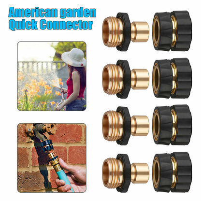American Standard 3/4 Inch Brass Quick Connect Garden Hose Adapter (4 Male & 4 Female) - Image 3