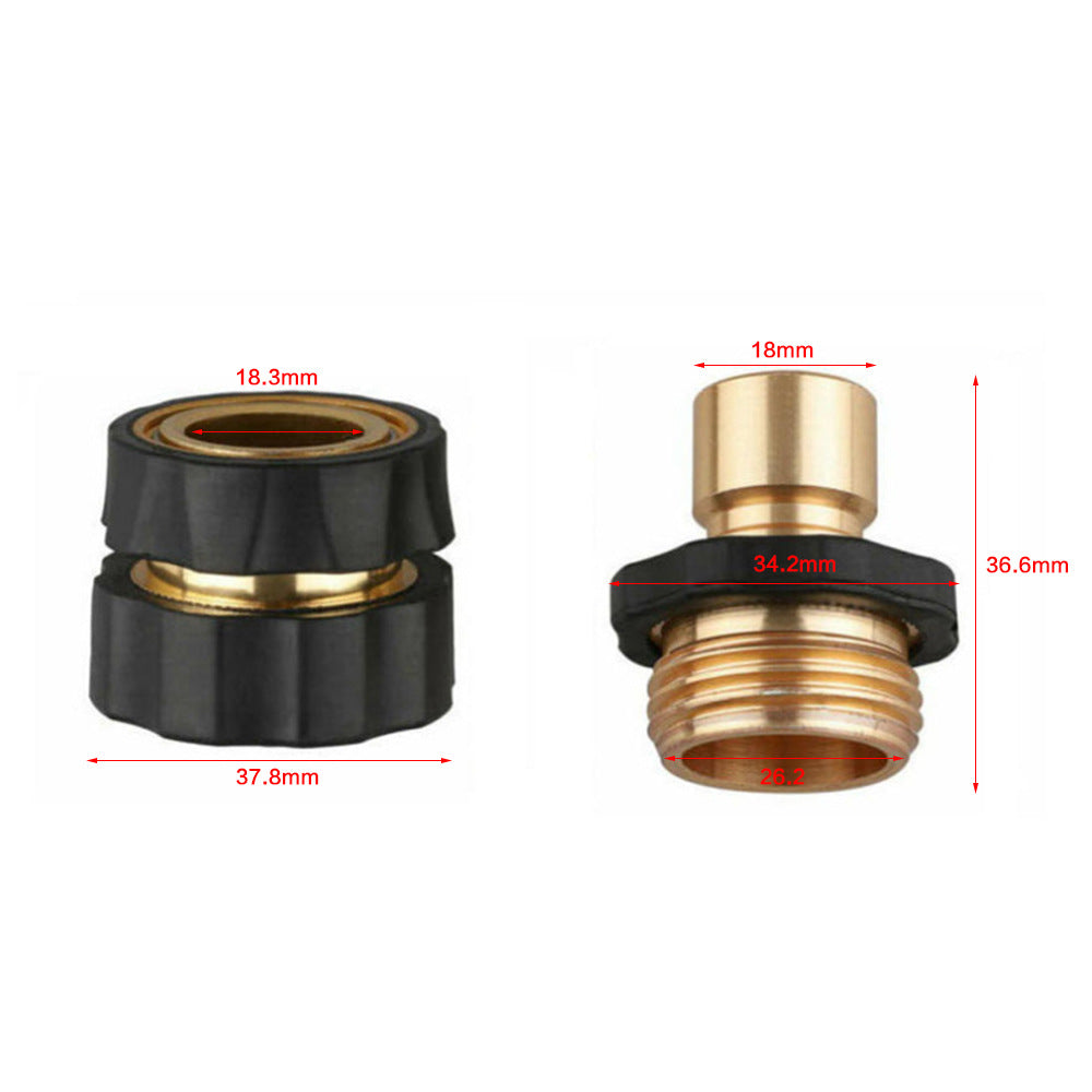 American Standard 3/4 Inch Brass Quick Connect Garden Hose Adapter (4 Male & 4 Female) - Image 6