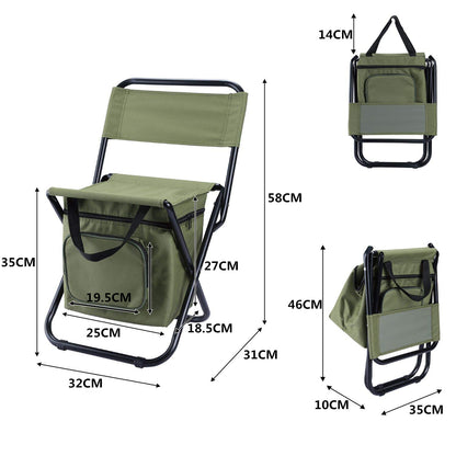 Foldable Camping Chair with Integrated 10L Insulated Cooler Bag - Black - Image 5