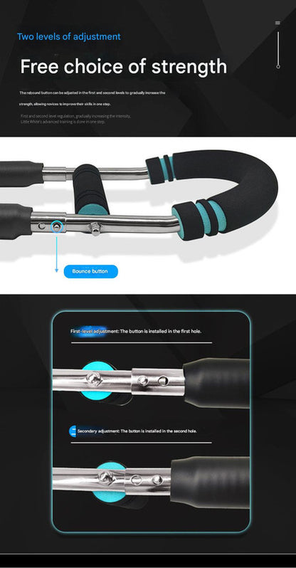 Blue Black Adjustable U-Shaped Arm Exerciser - For Home Fitness Strength Training (40kg) - Image 4