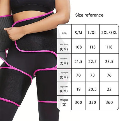 Black Women's 3-in-1 Body Shaper: Waist Cincher, Thigh Slimmer, Glute Lifter - Workout Gear (Size : L/XL) - Image 5