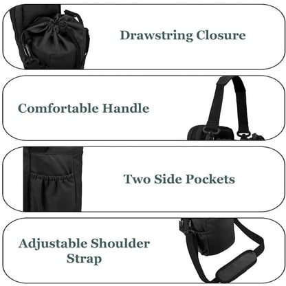Purple Portable Crossbody Water Bottle Holder with Multiple Pockets - Thermal Cooler Bag - Image 2
