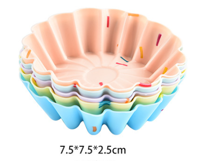 Style 4 Silicone Mini Cake Molds (30 Pack) -  For Cupcakes, Desserts (7.5x7.5x2.5cm) - Image 2