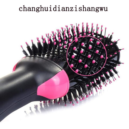 Gold 3-in-1 Hot Air Brush Hair Dryer & Styler - Volumizer, Straightener, Curler - Image 4