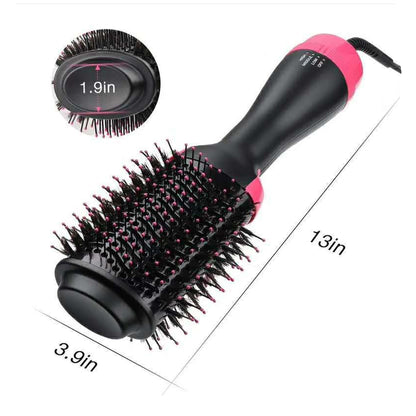 Purple 3-in-1 Hot Air Brush Hair Dryer & Styler - Volumizer, Straightener, Curler - Image 5