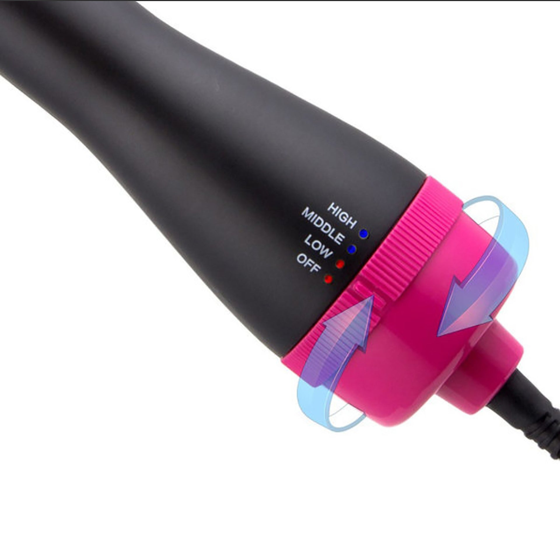 Purple 3-in-1 Hot Air Brush Hair Dryer & Styler - Volumizer, Straightener, Curler - Image 6