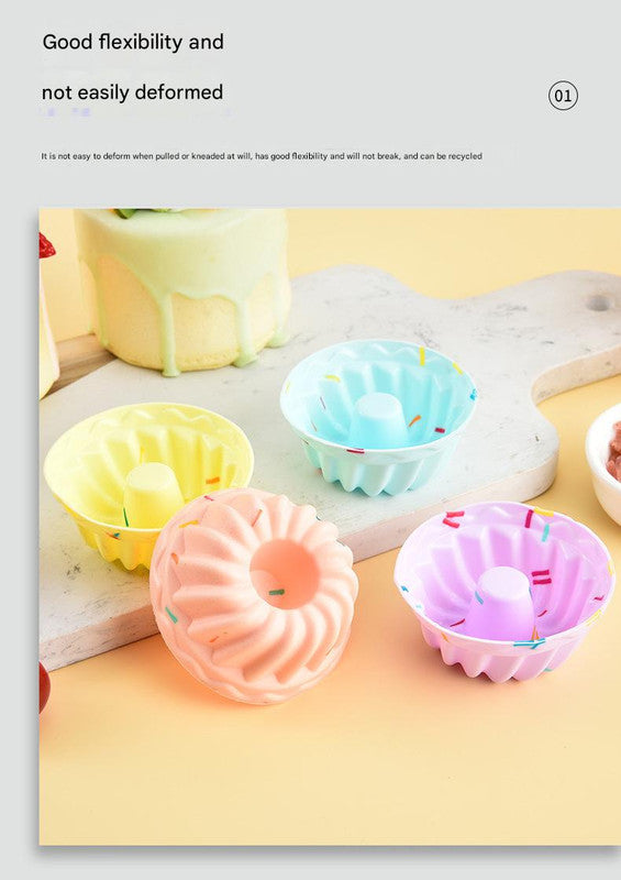 Style 6 Silicone Mini Cake Molds (30 Pack) -  For Cupcakes, Desserts (7x7x3.2cm) - Image 5