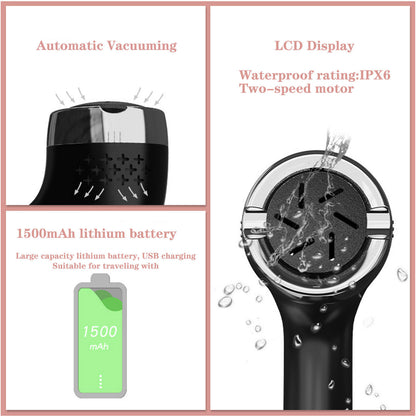 Black Rechargeable Electric Foot Grinder with Suction - Complete 10-Piece Pedicure Kit - Image 3