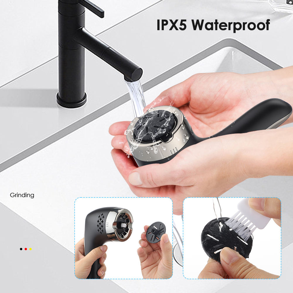Black Rechargeable Electric Foot Grinder with Suction - Complete 10-Piece Pedicure Kit - Image 5